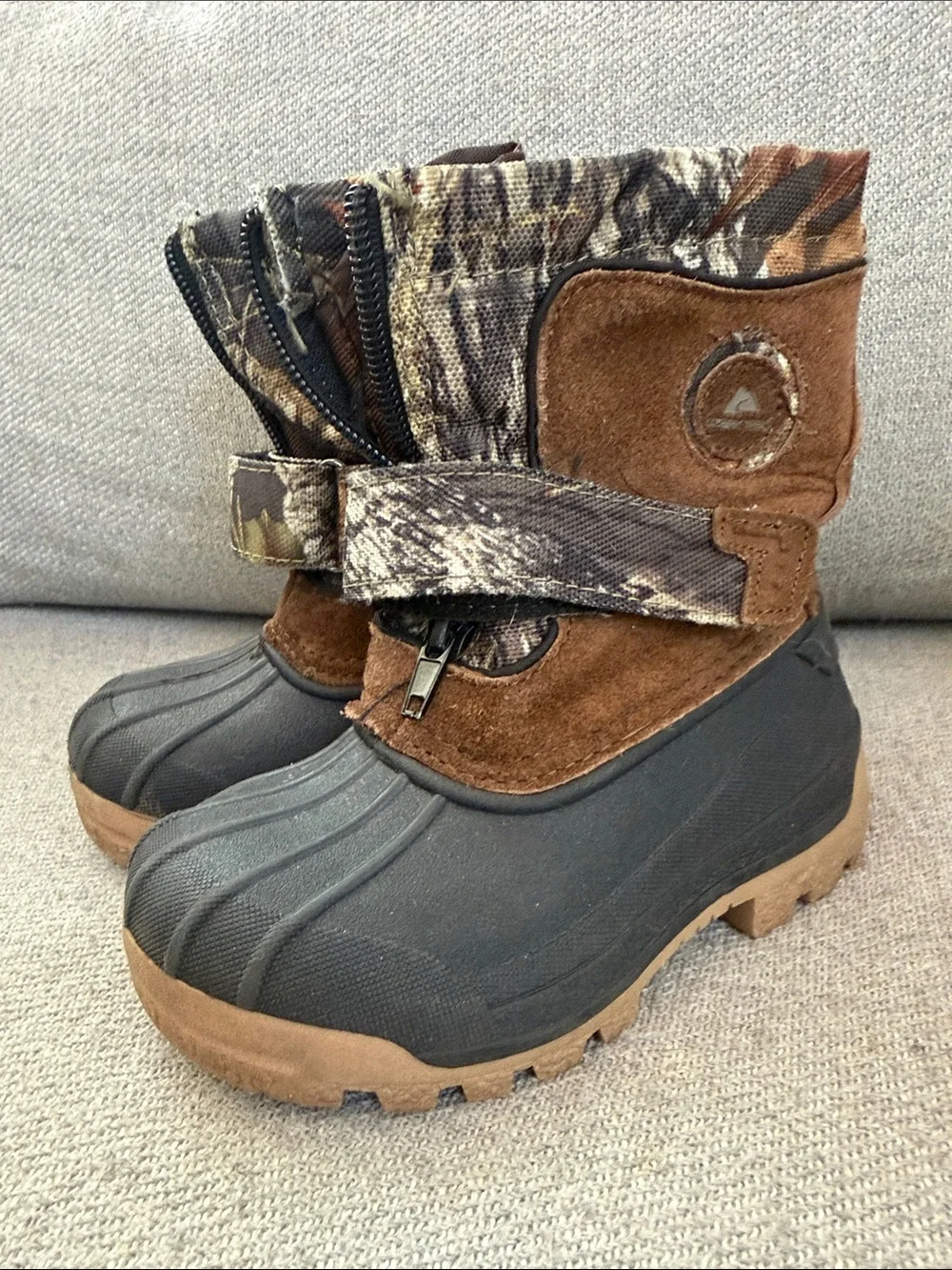Ozark Trail Brown Camo Kids Rain & Snow Boots